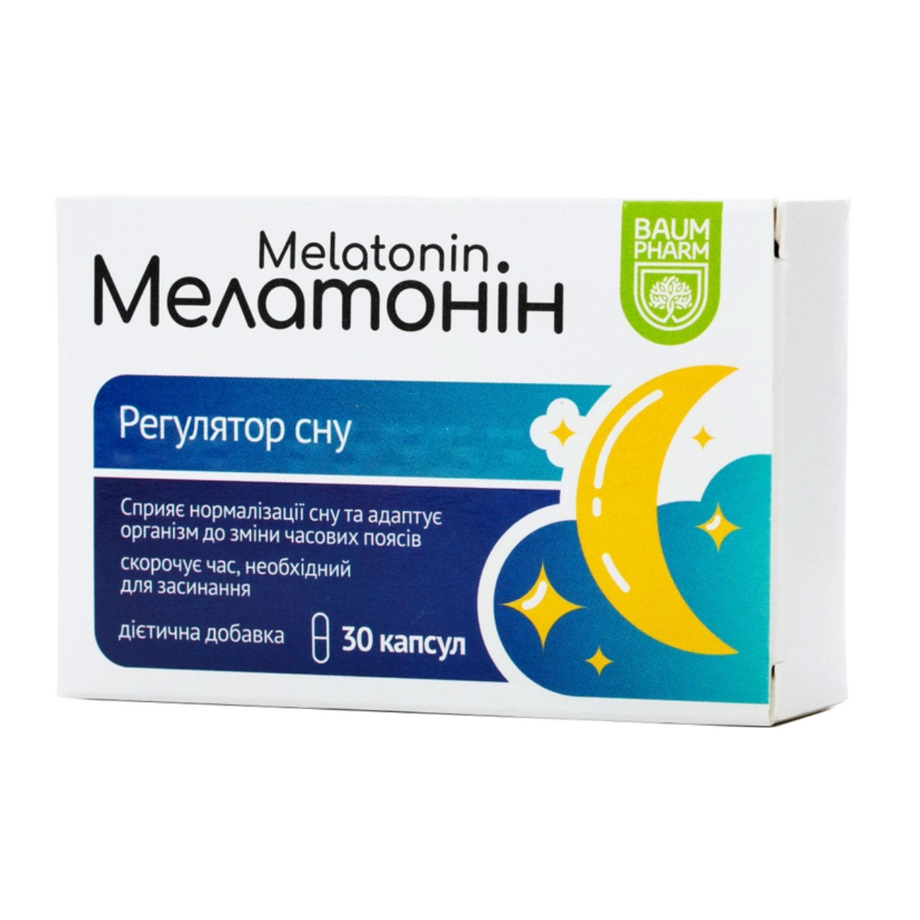 Мелатонін Baum Pharm Melatonin Регулятор сну, 30 капсул